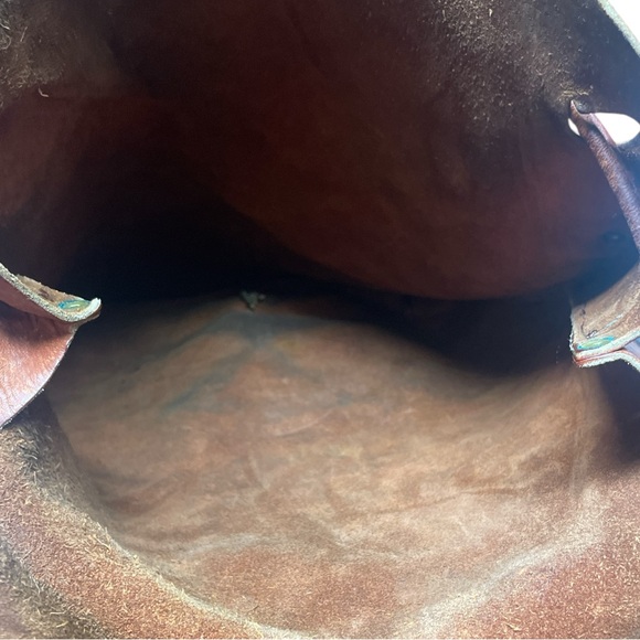 Vintage Leather Backpack Slouch Fold-Over Flap, Mailbag , Rustic Brown - Picture 11 of 11